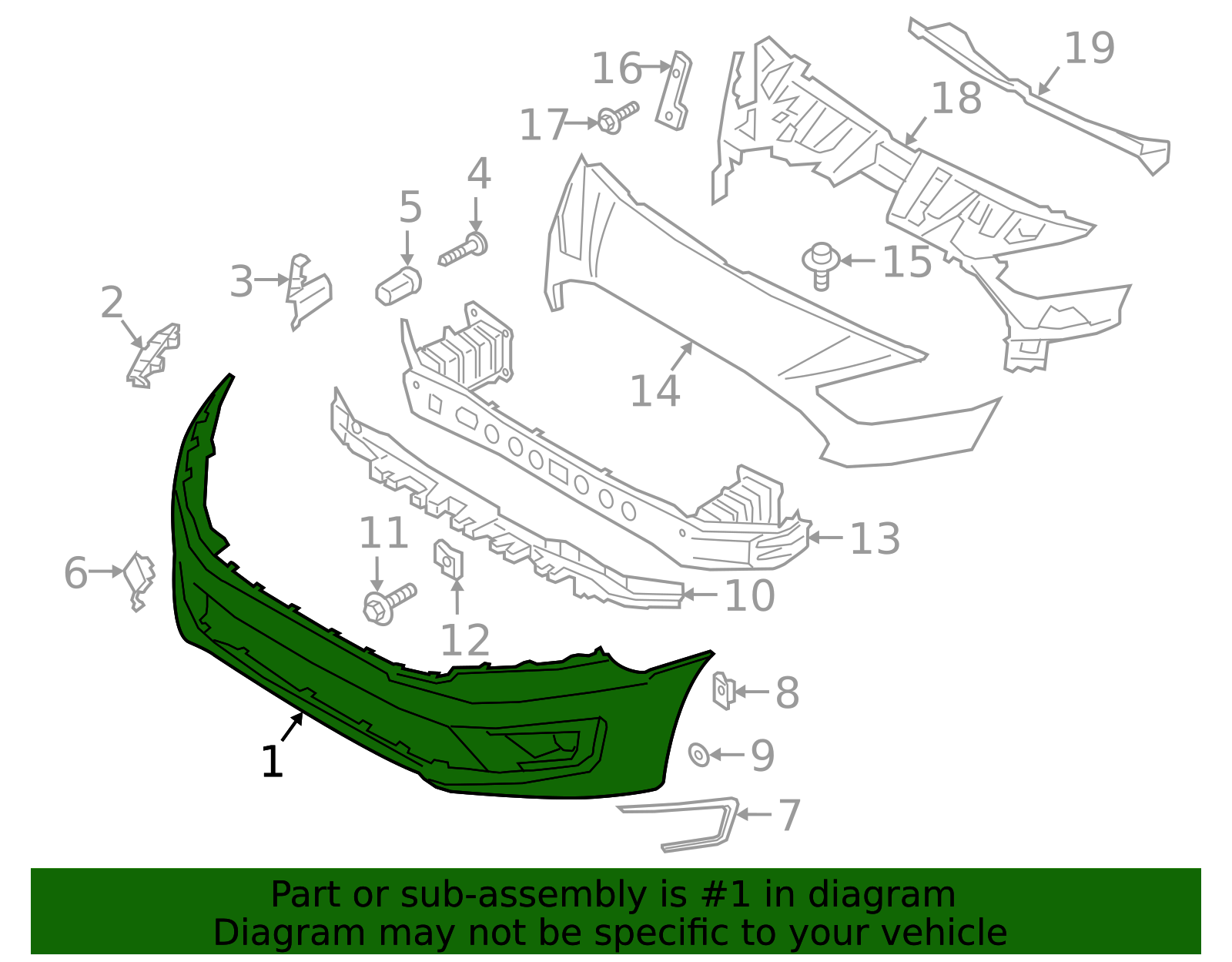 2019-2023 Ford Transit Connect Bumper Cover KT1Z-17757-SL | OEM Parts ...