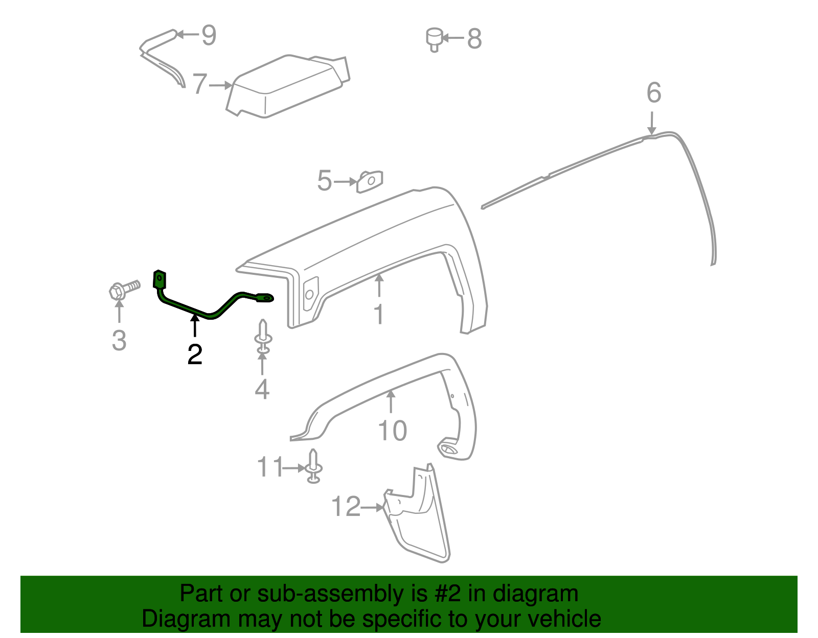 Brace, F/Fdr Lower Front Molding Reinforced (15839280)