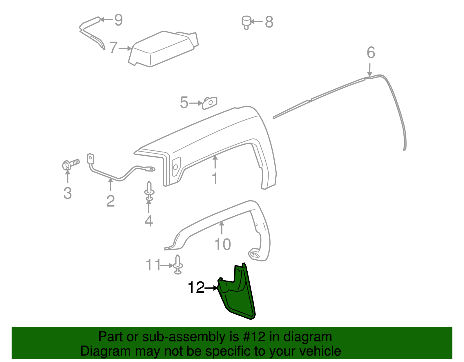 Passenger Side Front Mud Guard - GM (25821138)