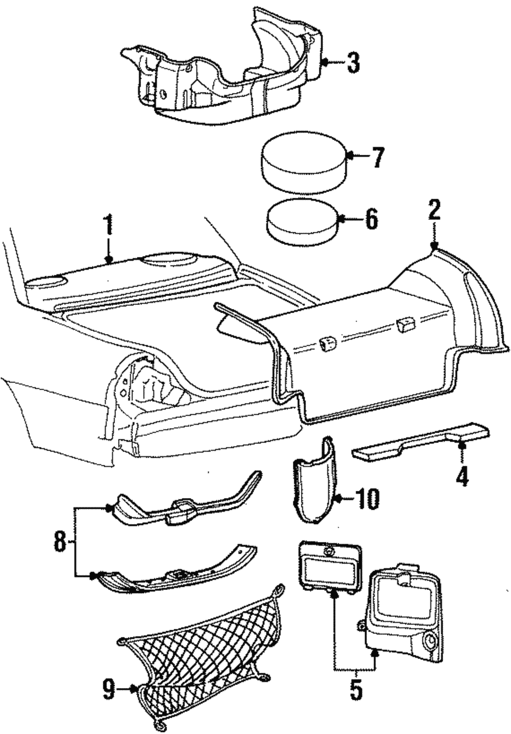 Pkg Tray Trim - Ford (YW7Z-5446668-BAC)