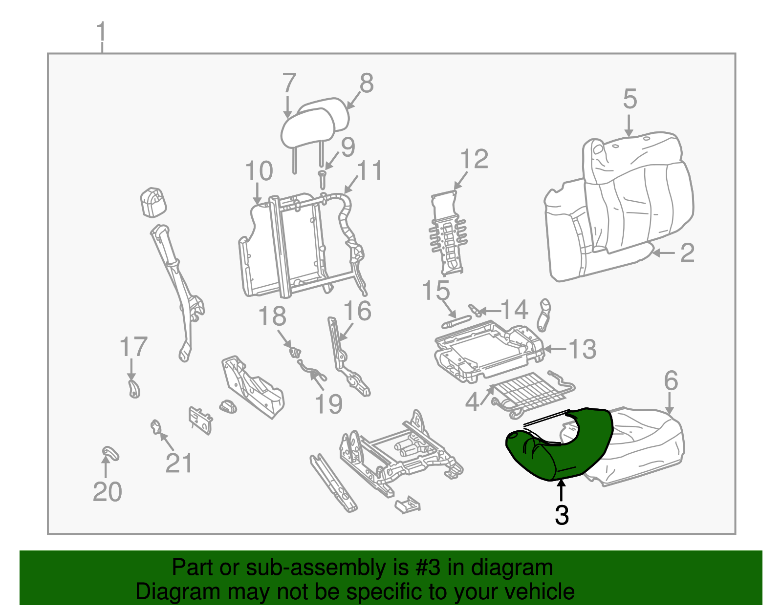 Seat Cushion Pad - GM (88941607)
