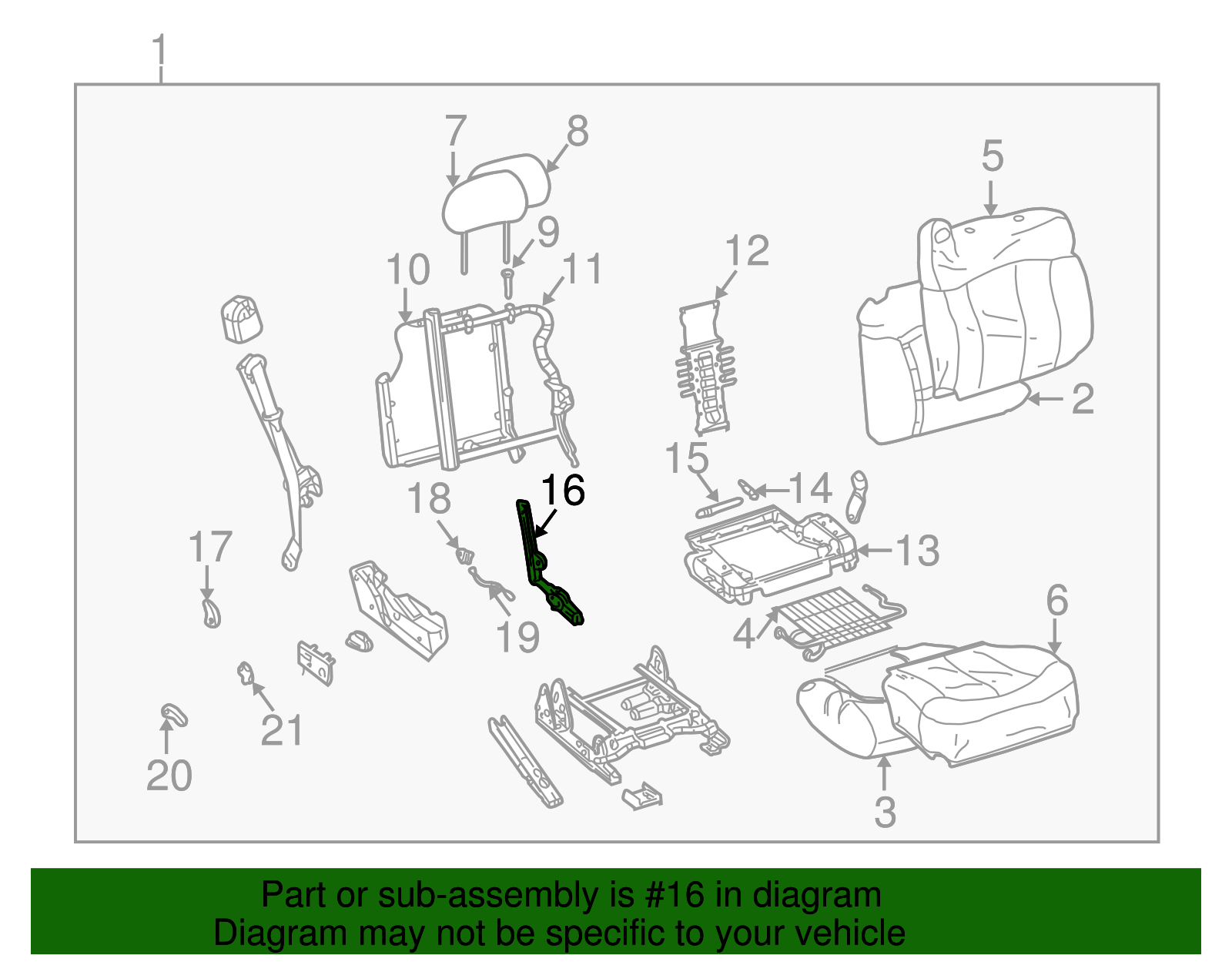 Seat Back Recliner - GM (88940879)