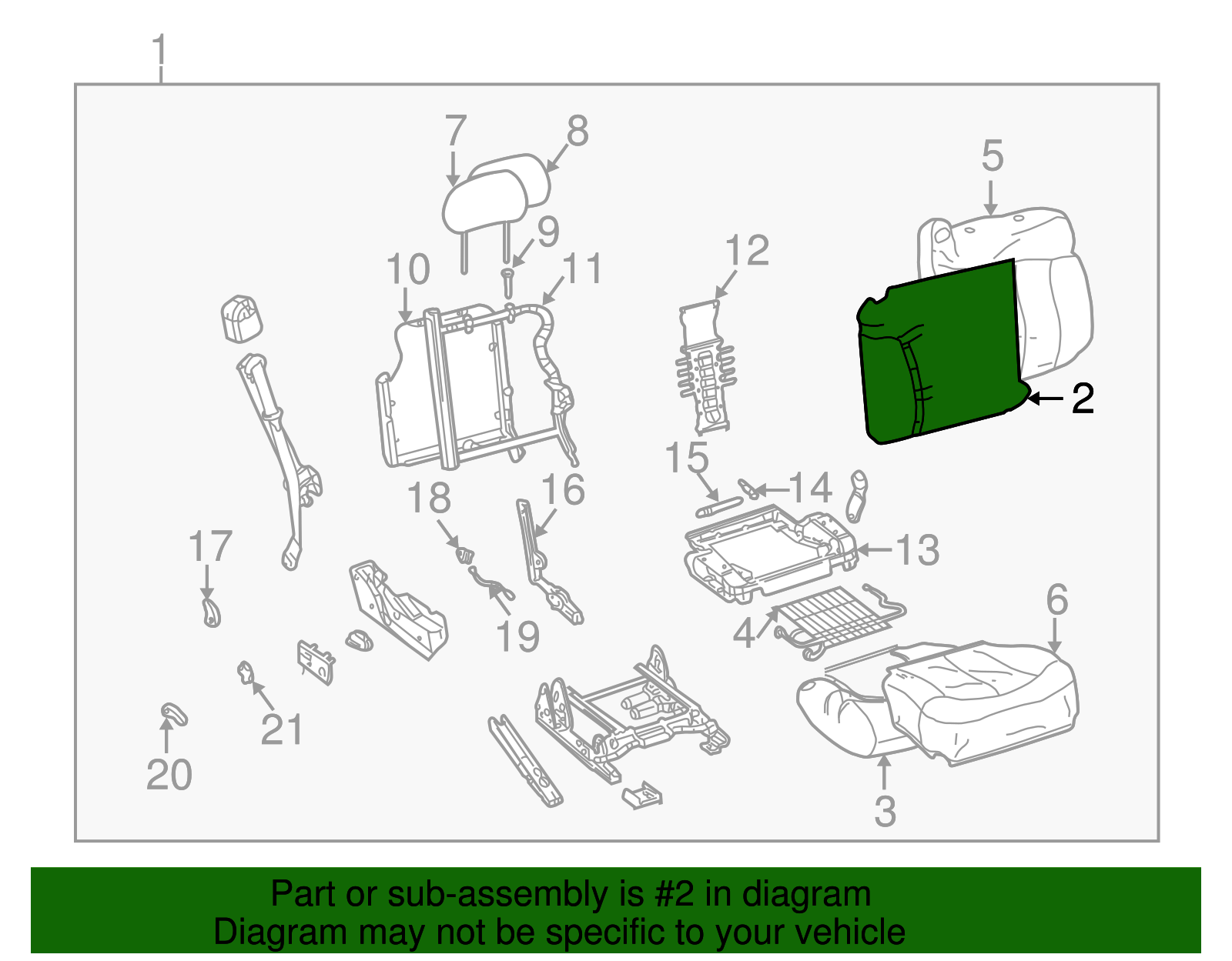 Seat Back Pad - GM (88941599)
