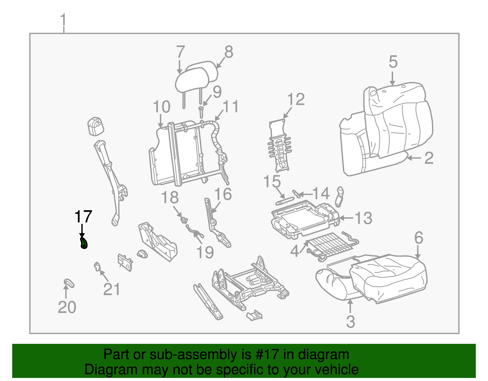 Seat Back Recliner Adjustment Handle - GM (88941655)