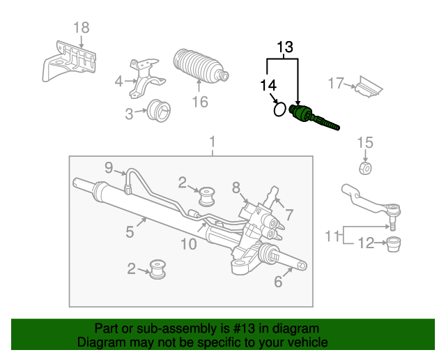 53010TA0A01 Inner Tie Rod 20082012 Honda Accord Honda Parts Online
