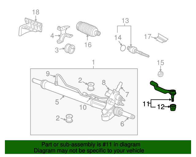 53540TA0A01 End, R Tie Rod 20082012 Honda Accord Honda Parts Online