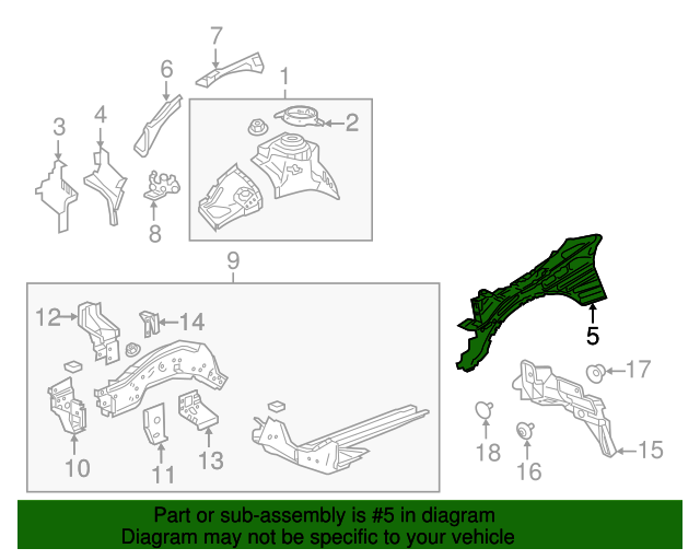20142020 Chevrolet Impala Passenger Side Engine Compartment Upper