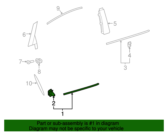 20182019 Volvo V90 Cross Country Side Molding Passenger Side (RH