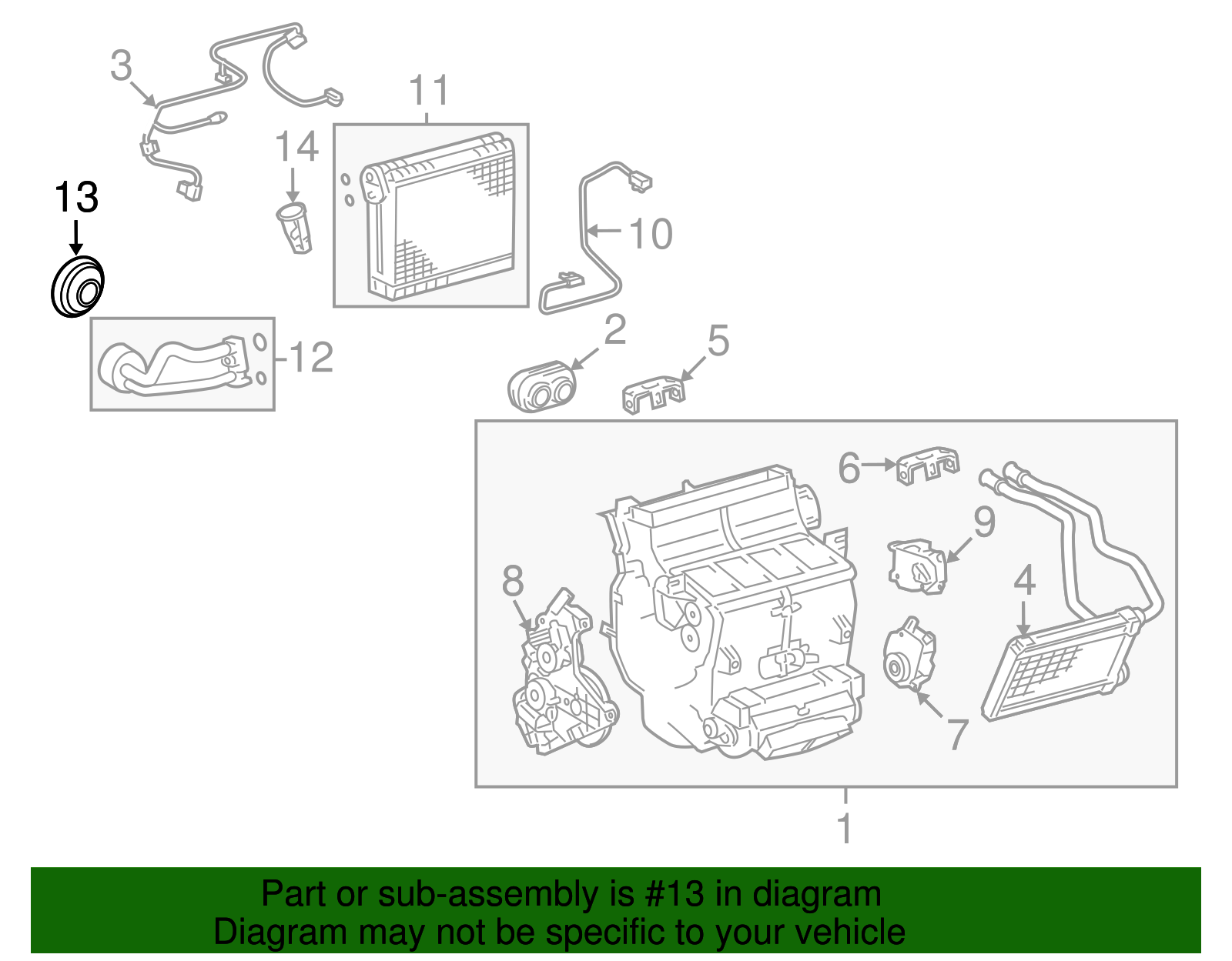 Evaporator Tube Grommet - Toyota (87128-0C010)