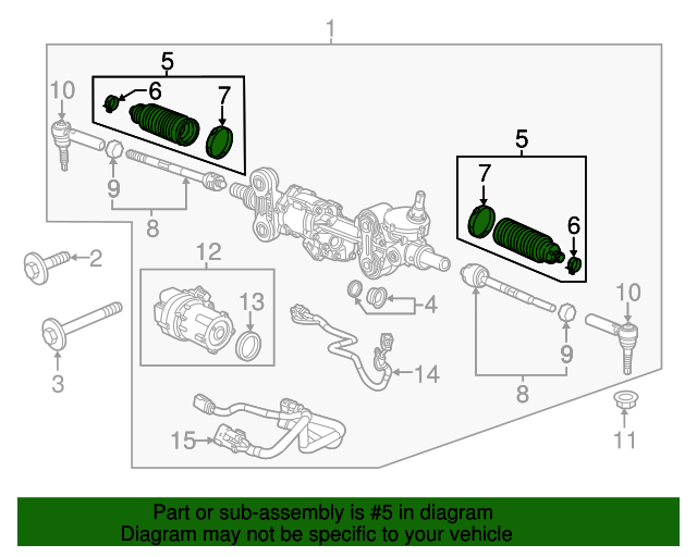 20142024 GM Rack and Pinion Boot Kit with Clamps 22834081 GM