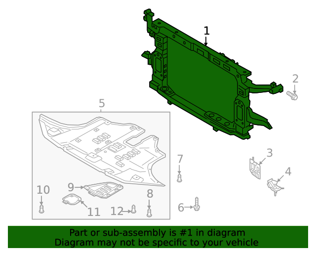 G-PLUS Front Radiator Support Assembly For 2021-2023 Hyundai Elantra - 64101AA001