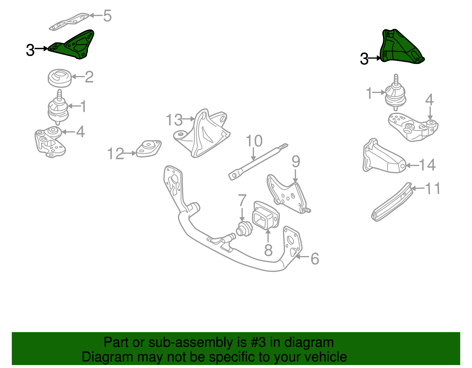 Mount Bracket - Volkswagen (8D0-199-305)