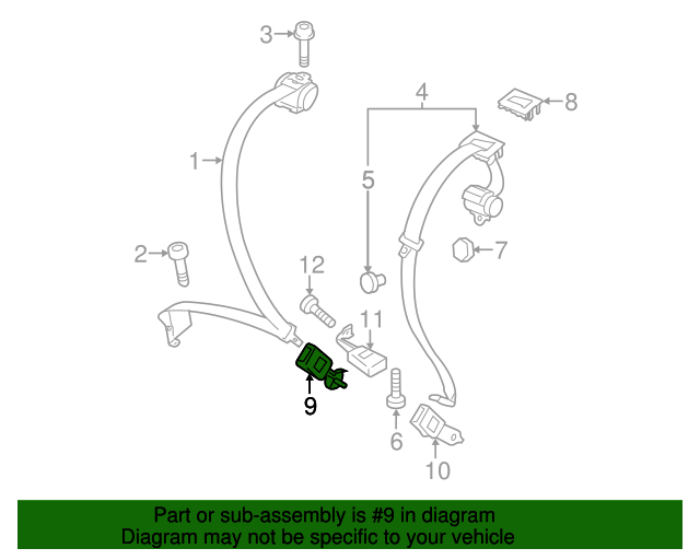 8R0-857-754-F - Buckle End 2009-2017 Audi | Audi OEM Parts