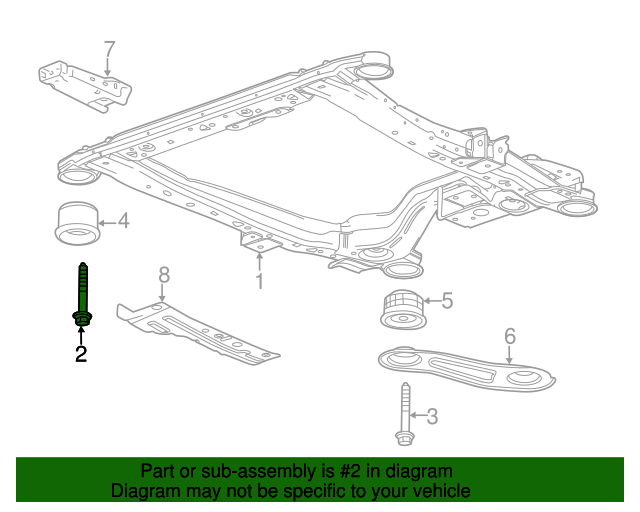 20102020 GM Engine Cradle Mount Bolt 11570926