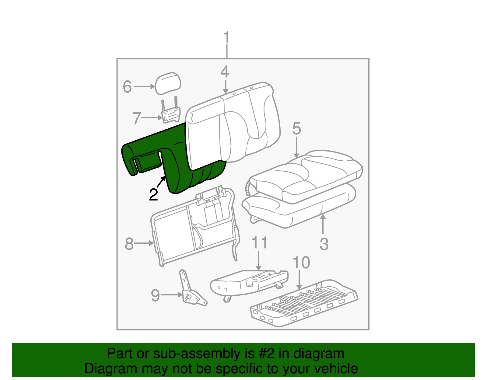Seat Back Pad - GM (88940227)