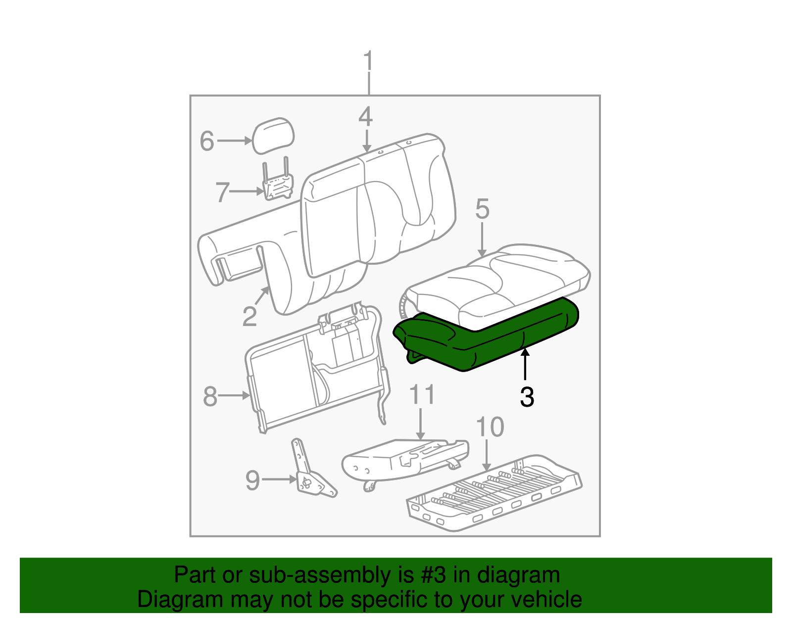 Seat Cushion Pad - GM (88941584)