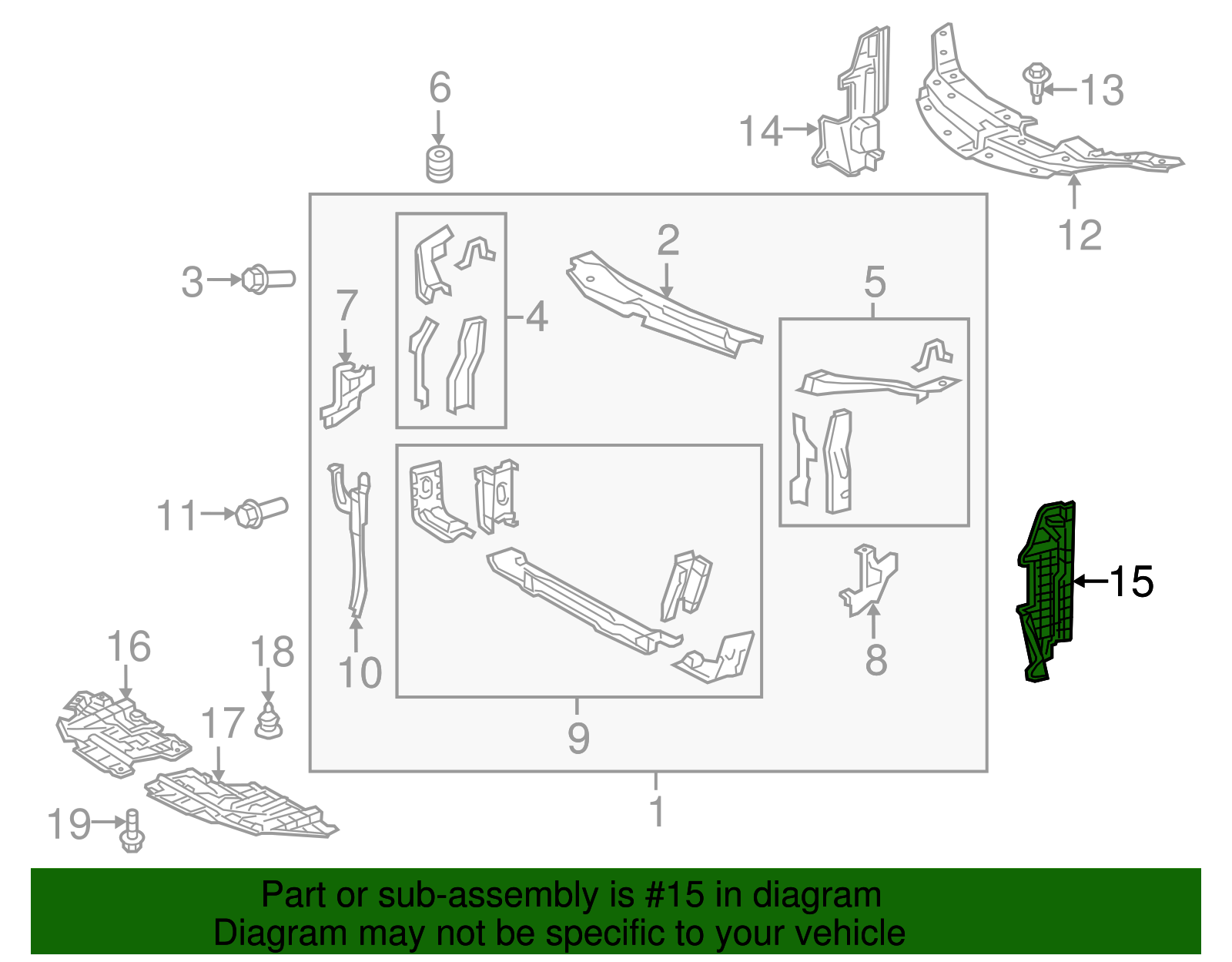 Radiator Support Air Deflector - Toyota (53294-06340)