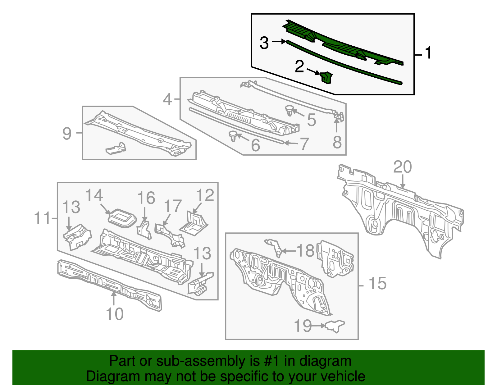 Panel Assembly-Air Inl Grl - GM (25983122)
