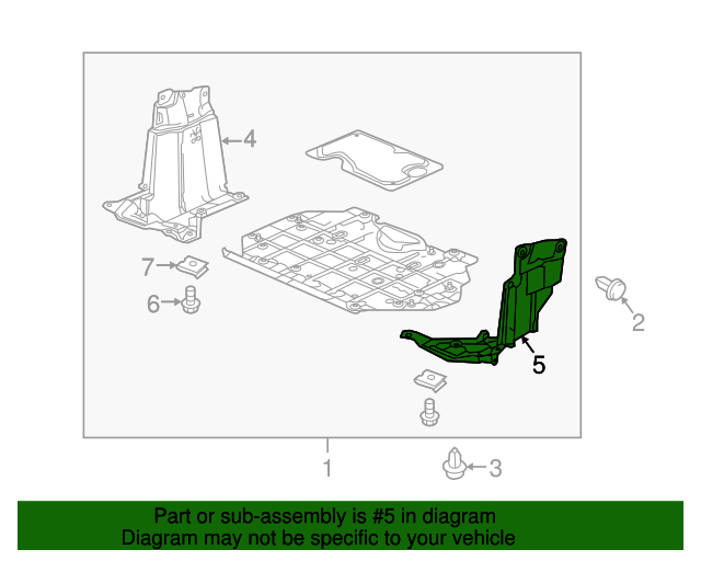 74165T5RA00 Splash Guard, L Front 20152020 Honda Fit Honda