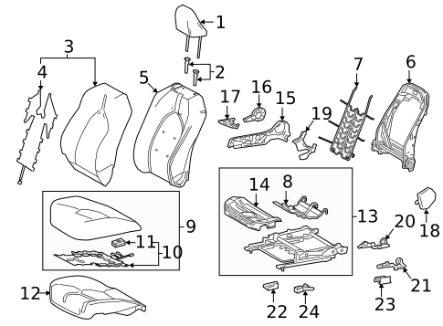 Passenger Seat Components for 2019 Toyota Camry #2