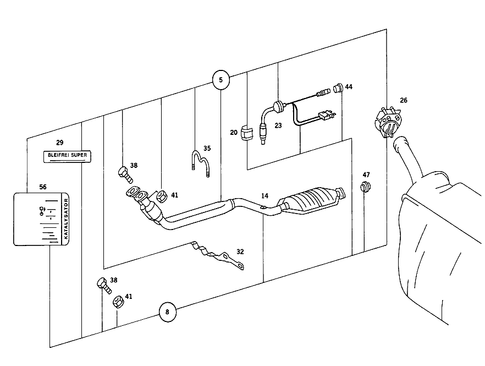 Catalyst, Installation Kit with Oxygen Sensor for 1990 Mercedes-Benz ...