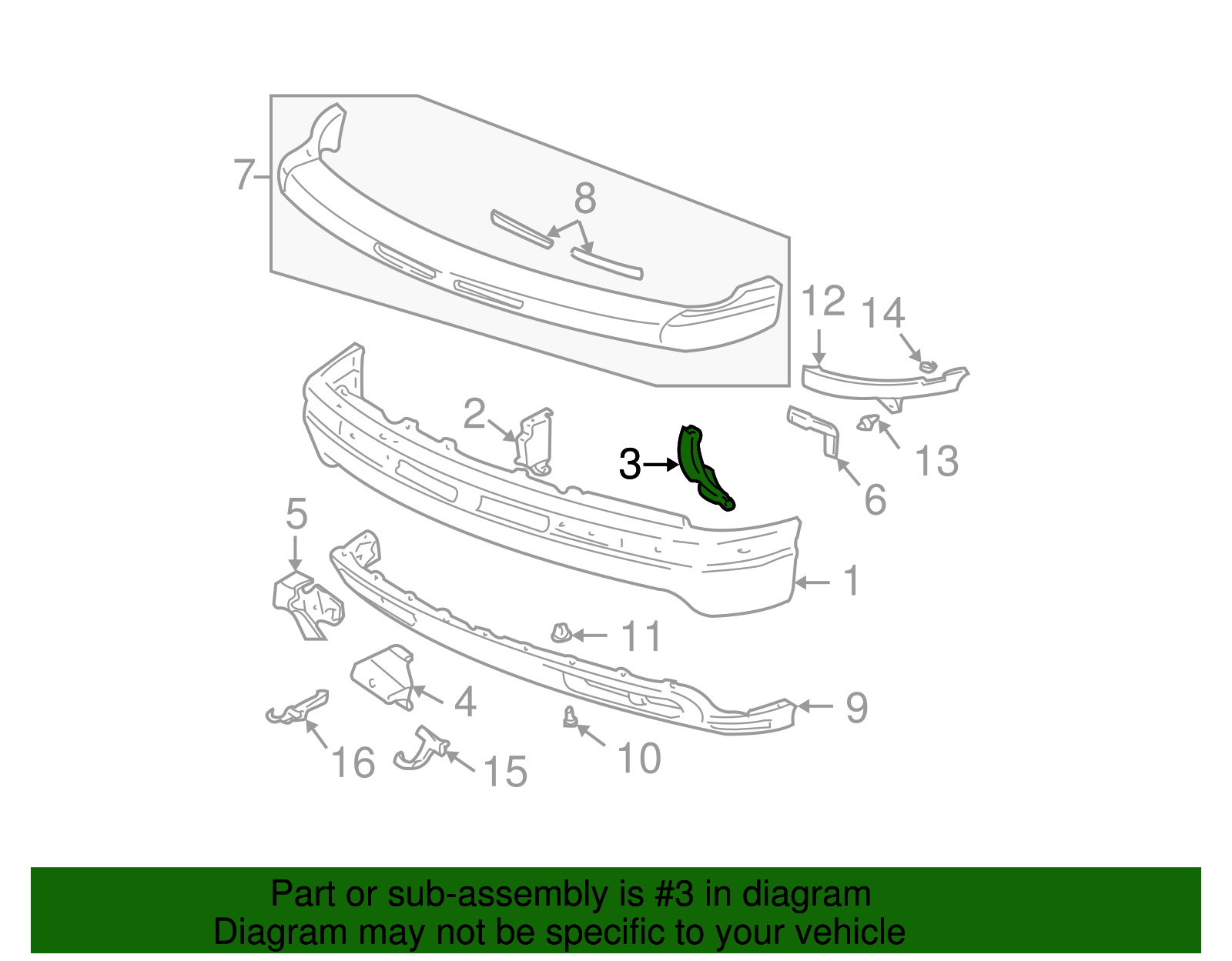 Front Driver Side Bumper Impact Bar Brace - GM (88944245)