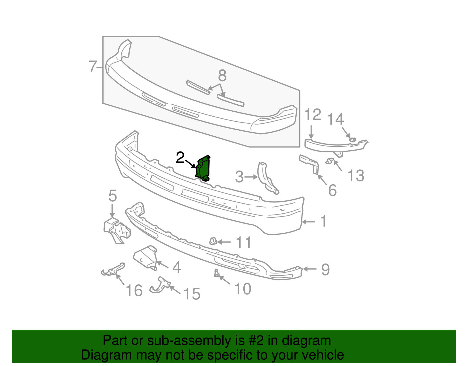 Brace, Front Bpr Imp Bar - GM (88944247)
