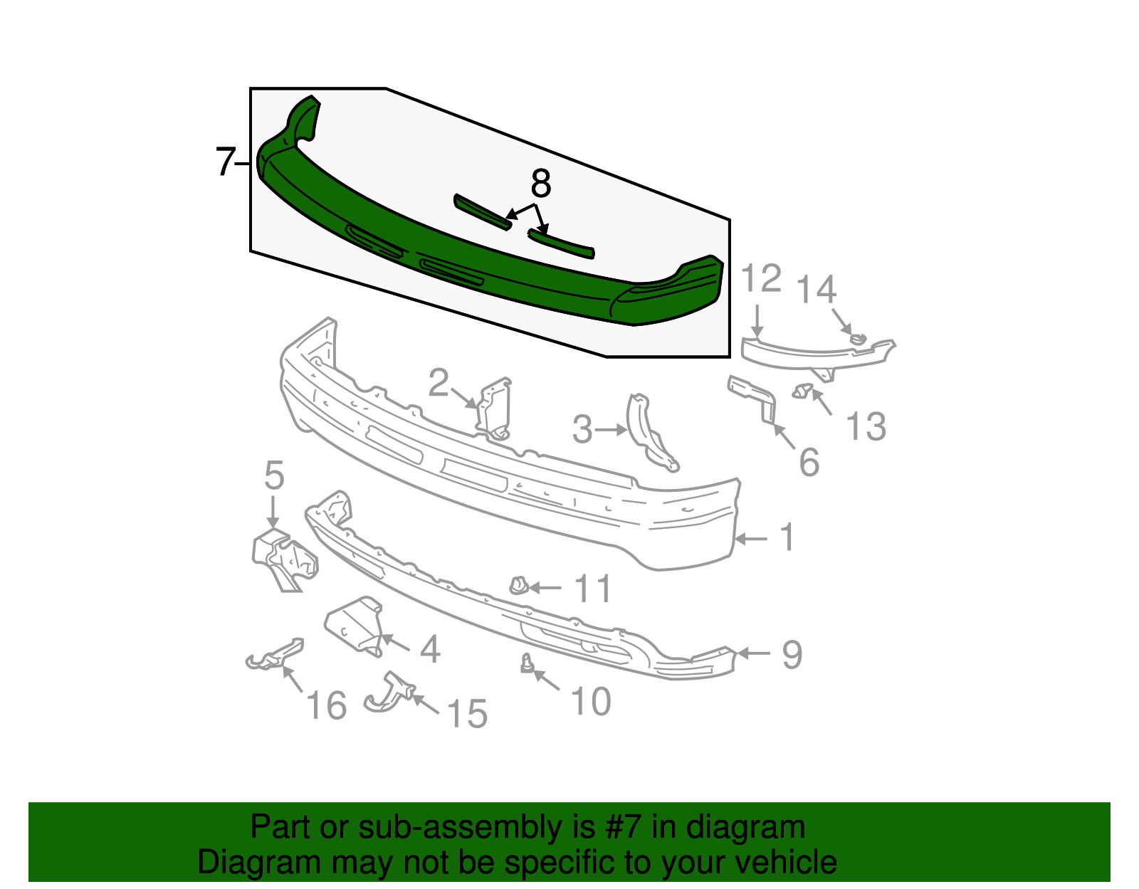 Front Bumper Fascia Molding Cap - GM (88937339)