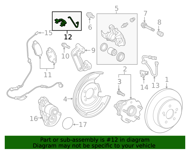 20122023 Toyota Disc Brake AntiRattle Clip Set 0494812060 Toyota Parts