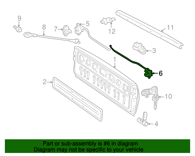 20042006 Toyota Tundra Tailgate Latch (Left) 657900C030 OEM Parts