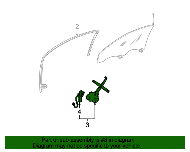 20032006 Lincoln LS Window Regulator 4W4Z5423208AA