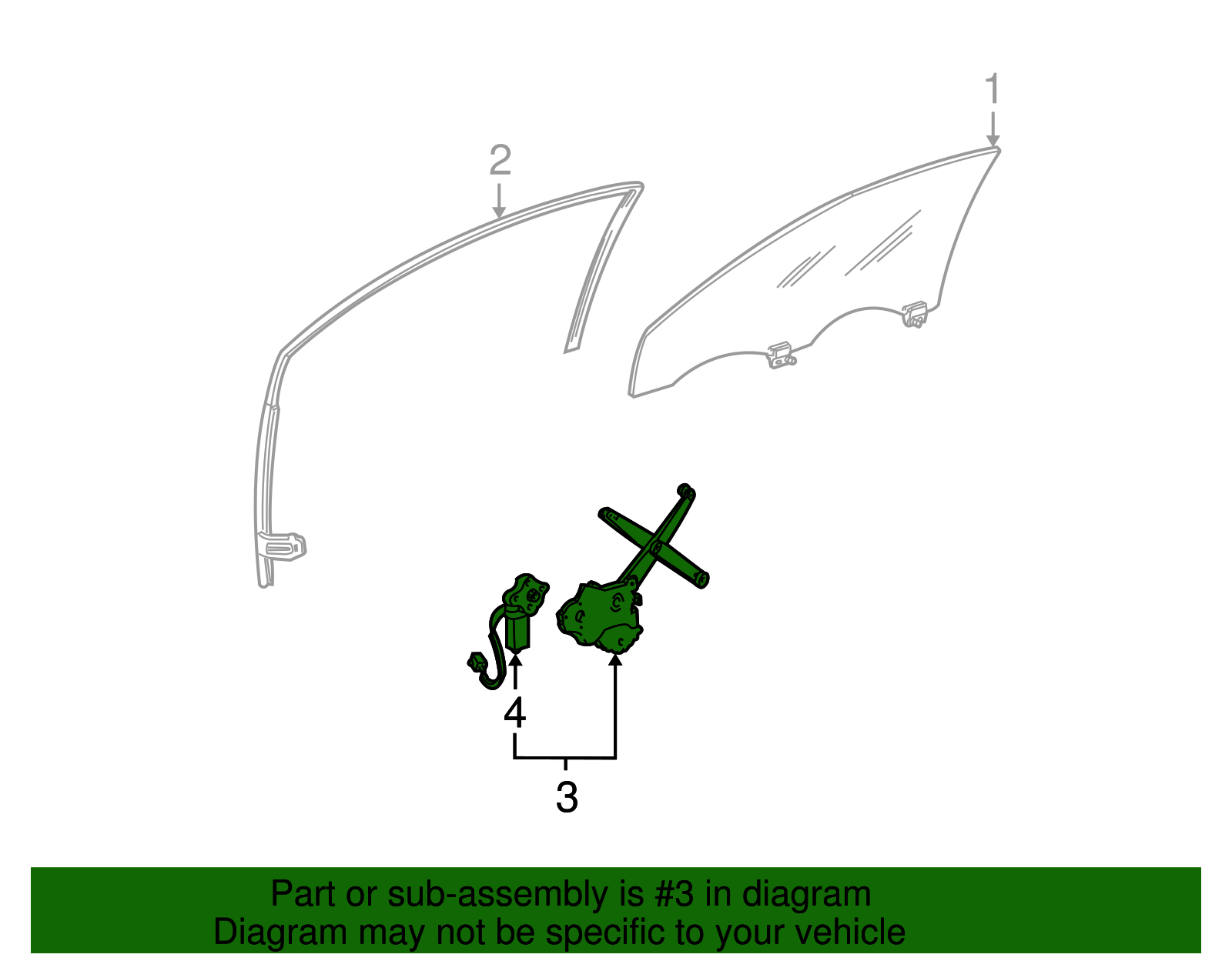 Window Regulator - Ford (YW4Z-5423208-AA)