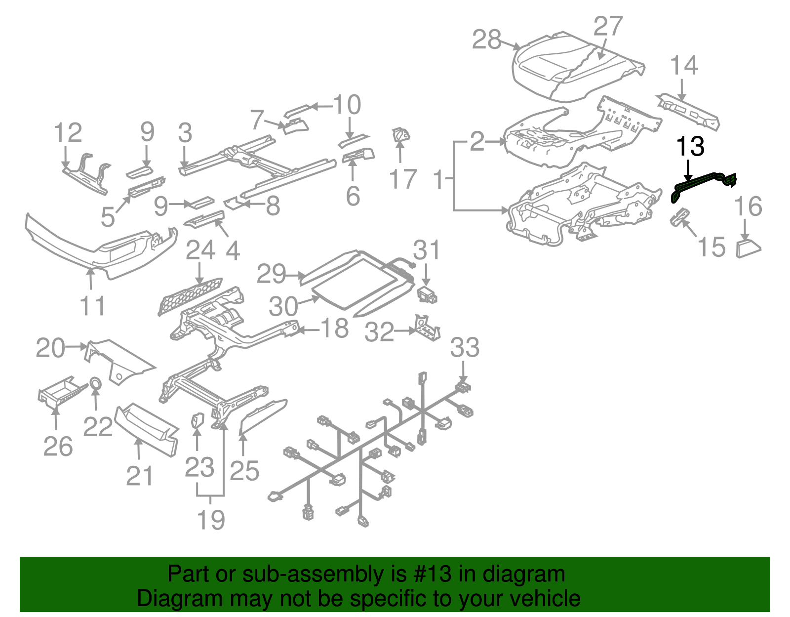 Seat Frame Trim Panel Bracket - Volkswagen (7L0-881-560-B)