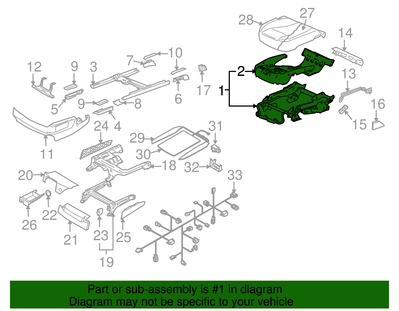 Cushion Frame - Volkswagen (7L0-881-158-C)