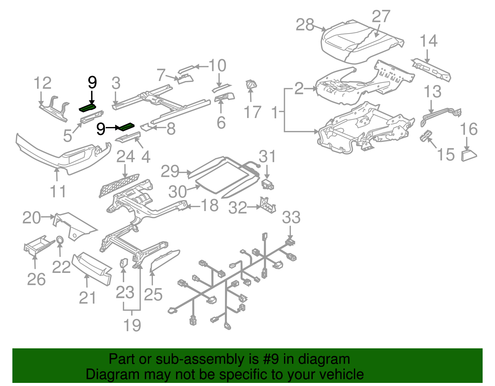 Seat Track Cover Cap - Volkswagen (7L0-881-087-E-5J6)