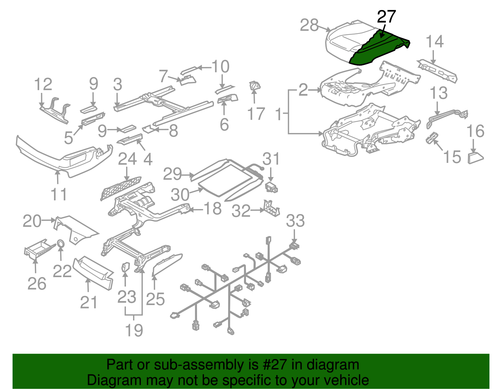 Seat Cushion Pad - Volkswagen (7L6-881-375-AA)