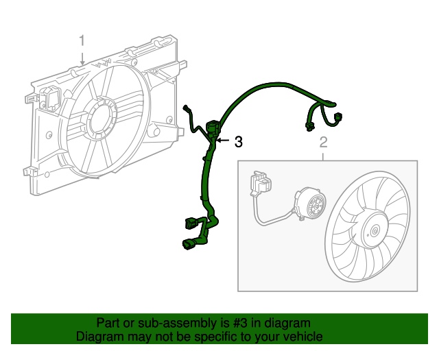 20112016 Chevrolet Engine Coolant Fan Wiring Harness 94556235 GM