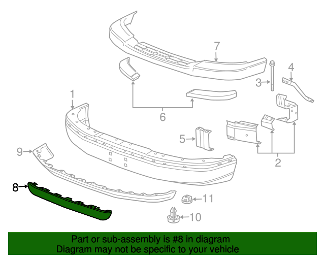 20032016 GM Front Air Deflector 15768744 GM