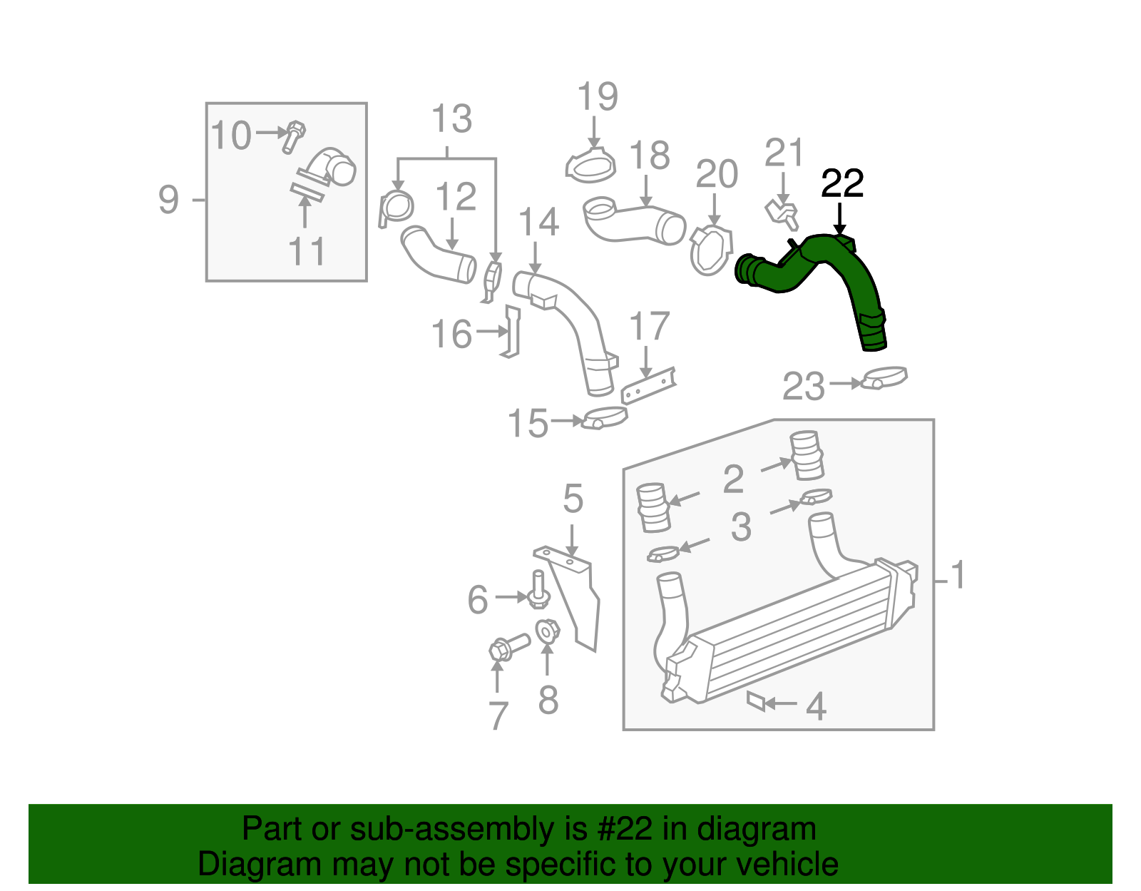 Pipe Assembly-Chrg Air Clear Otlt - GM (10386891)
