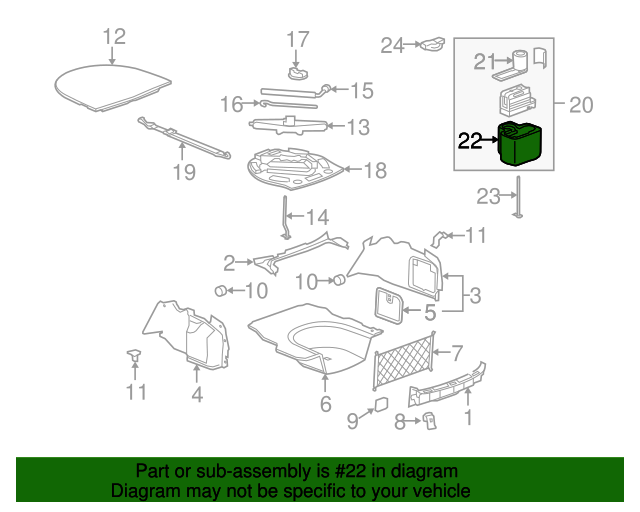 20082014 Cadillac CTS Tire Air Compressor and Tire Sealant Container Holder 25882302