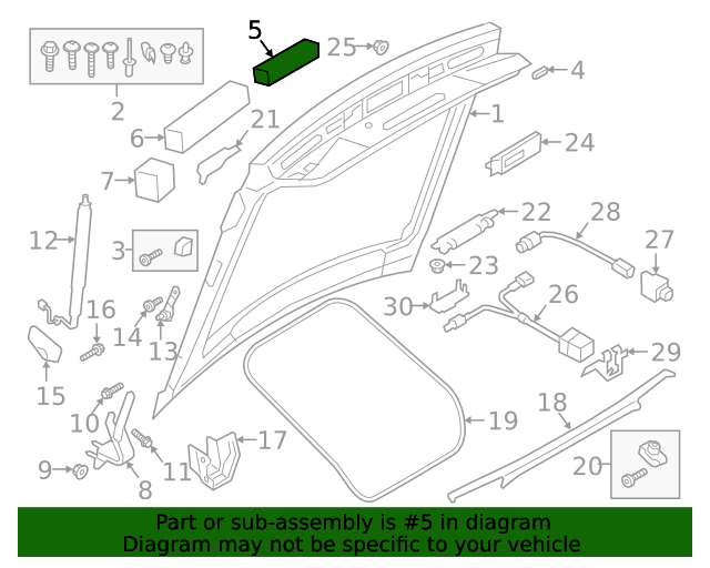 4K8864587 Lift Gate Damper 20192023 Audi Euro Parts 4 Less