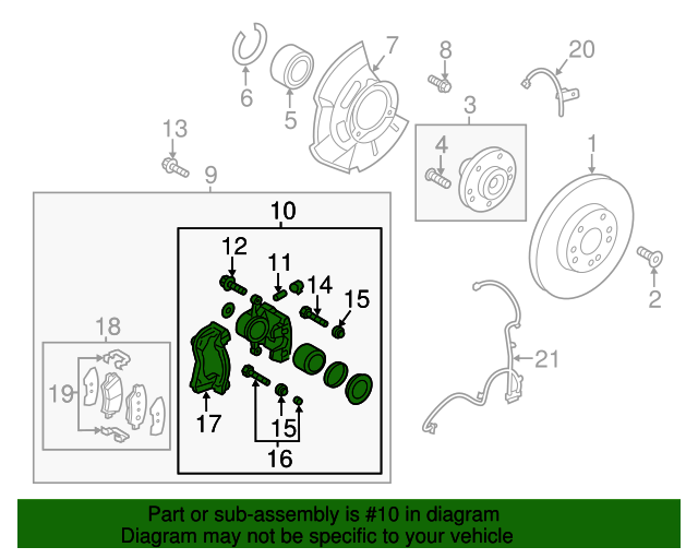 20132016 Hyundai Veloster Disc Brake Caliper 581902VA20 OEM Parts