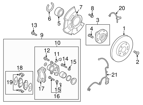 Front Brakes for 2013 Hyundai Veloster Hyundai OEM Parts Direct