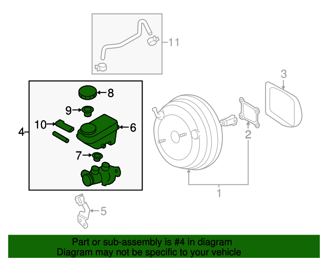 20122017 Subaru Master Cylinder 26449FJ013 Subaru Parts Store