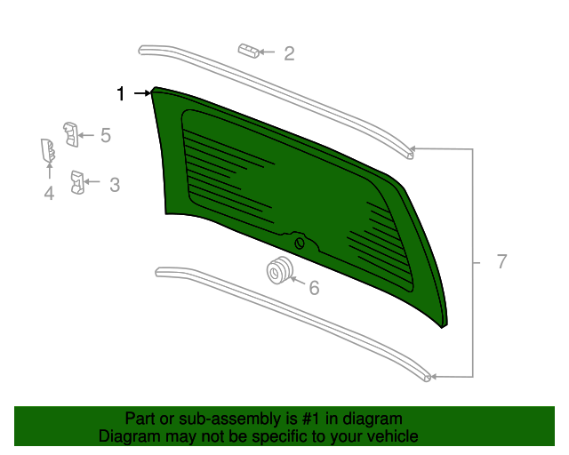 20032007 Honda Pilot Glass Set, Rear 73211S9VA01 OEM Parts Online
