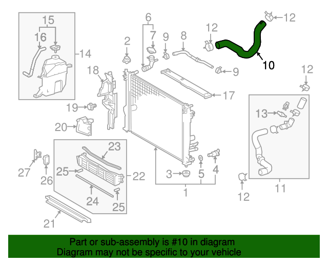 20182023 Toyota Radiator Coolant Hose 16572F0020 Toyota Parts Center
