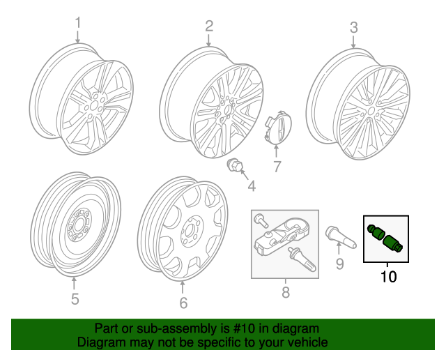 Ford DM5Z1A043A Wheel Locks, Chrome For Exposed Lugs 20132020 Ford OEM Ford Part