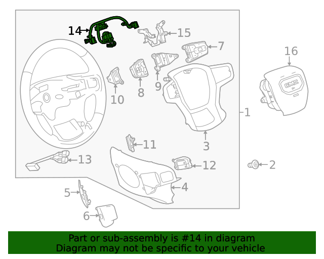 20212022 GM Steering Wheel Horn Switch Wiring Harness 84886414