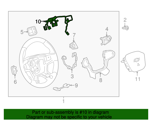 Steering Wheel Horn Switch Wiring Harness 84653185 GM Parts Center