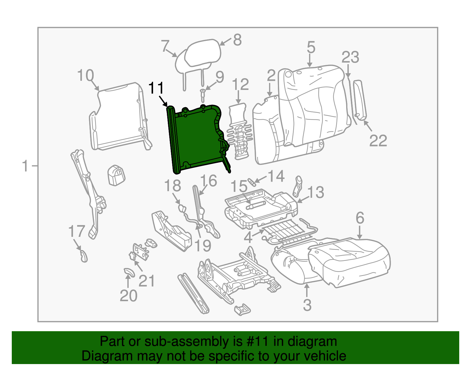 Seat Back Frame - GM (88935586)